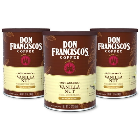 Don Francisco's Vanilla Nut Ground Flavored Coffee, 100% Arabica 12 oz (Pack of