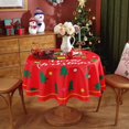 thumbnail image 2 of Mantel redondo impermeable antiincrustante con diseño de árbol de Navidad rojo de Navidad y Papá Noel, 2 of 6