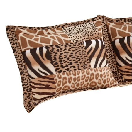 Safari Animal Print Fleece Pillow Sham Walmart Com