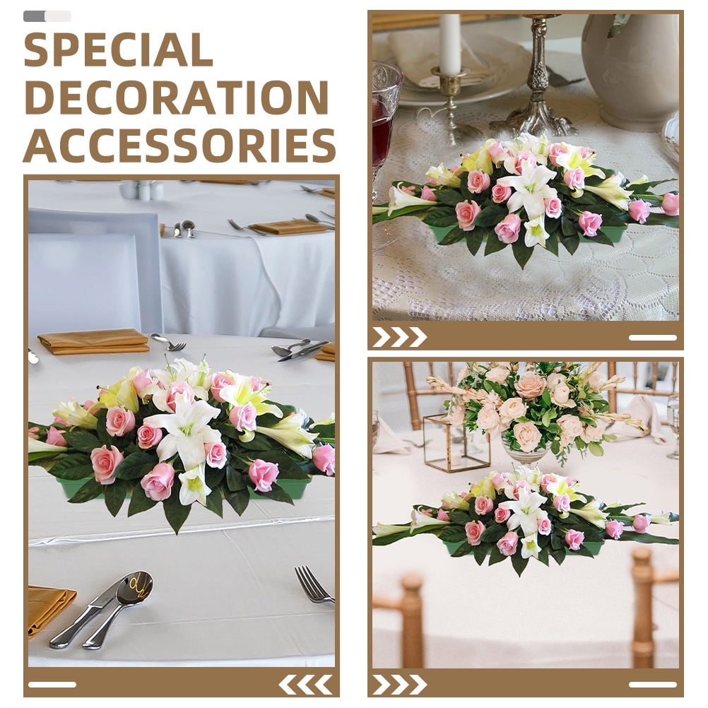 Raindrops Flower Arrangement Base 7Pcs Green Plastic Floral Tray for Bouquets Decorators Special Events