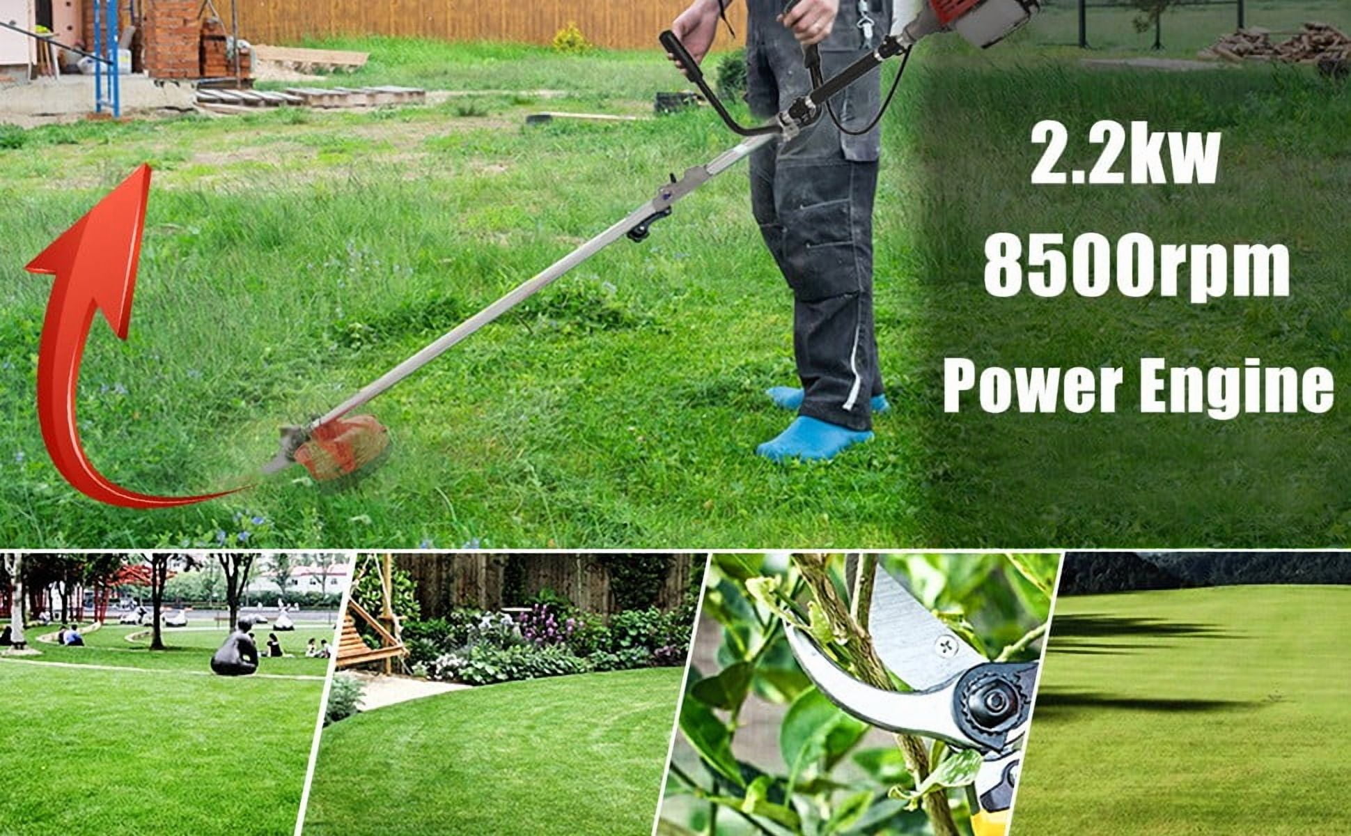 YNCE 52cc 2-Stroke Gas Weed Wacker | 2-in-1 Cordless Gas Lawn Mower | 2.2KW/8500RPM String Trimmer | for Villa Garden Community Lawn Park