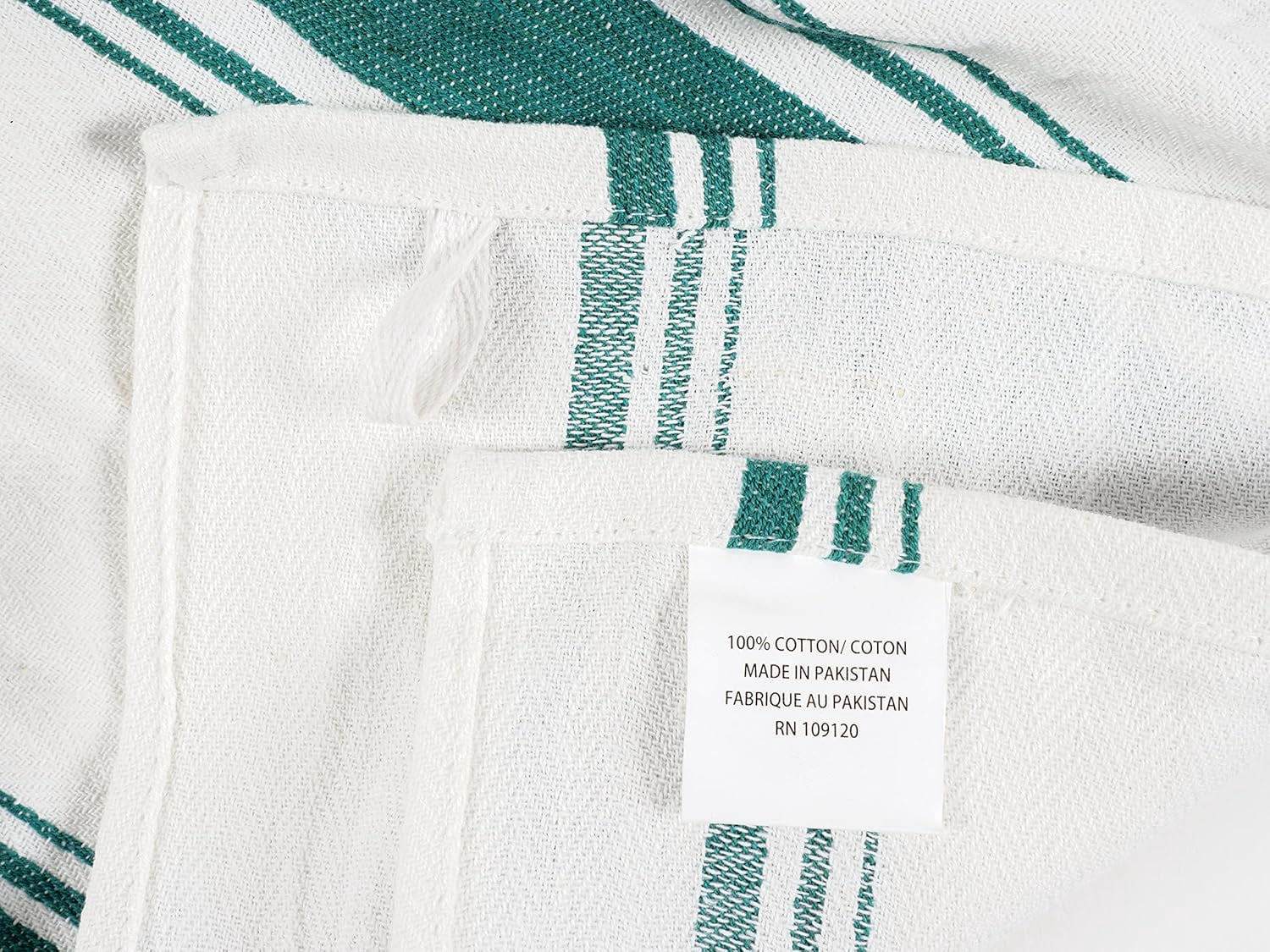 KAF Home Assorted Cotton Kitchen Towels Set, Flat Dish Towels, 18” x 28”, Teal, 10 Pack