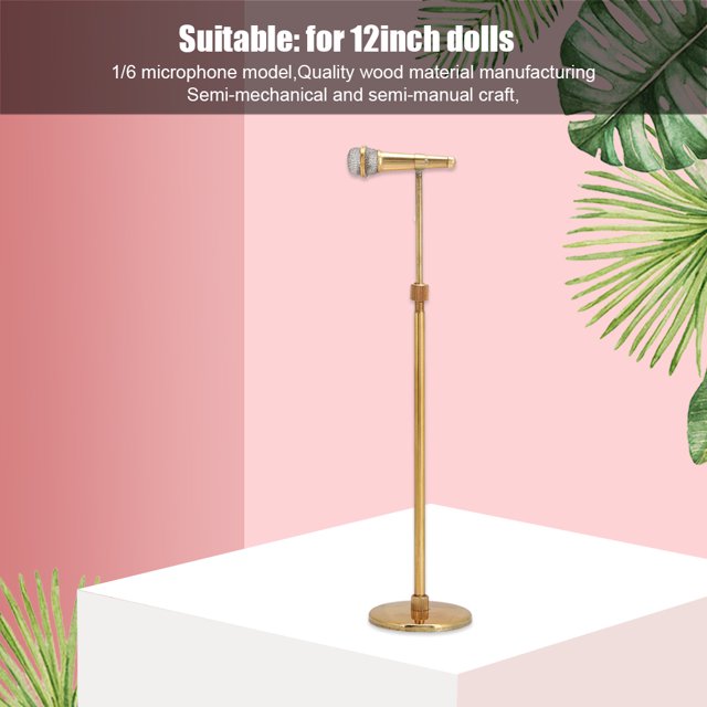 1/6 Microphone Model, Sturdy Durable 12inch Doll Microphone Model, Beautiful Appearance Quality Metal Material For Decoration Children Home Gifts