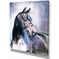 thumbnail image 2 of Cheval Noir avec Bride - Impression sur Toile Abstraite, 2 of 3