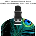 thumbnail image 4 of Square 2Pack PU Leather Peacock Feather Cruise Luggage Tag with Privacy Cover and Name ID Tag for Travel Handbags Backpacks Luggage Tags, 4 of 6