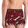 thumbnail image 5 of Junzan Christmas Tree Buffalo Plaid Mens Underwear Boxer Briefs For Men’s - Small, 5 of 9