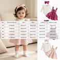 thumbnail image 4 of Baby Toddler Girl 2Pcs Fall Spring Clothes Set Long Sleeve Crewneck Tops Heart Bow Suspender Skirt With Headband Outfit Sets Kaprioy Girls Clothes Fall Winter, 4 of 8