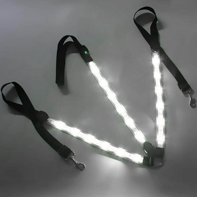Maoww Collier de Plastron de Cheval à LED Réglable Harnais Extérieur Haute Visibilité Blanc