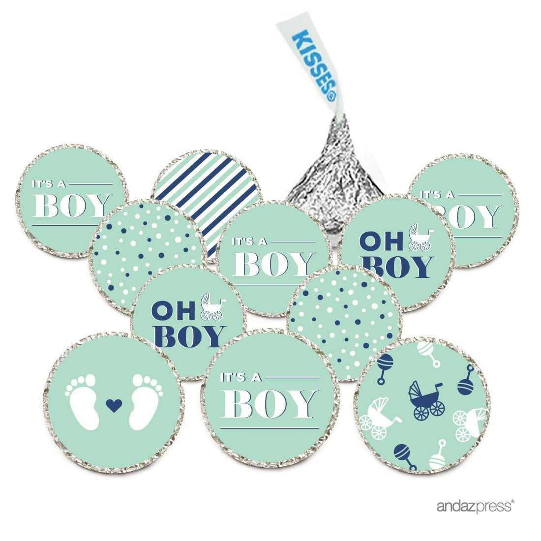 Chocolate Drop Labels, Fits Hershey's Kisses, Ultimate Boy Baby Shower ...