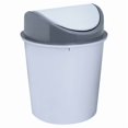 thumbnail image 2 of Bote de basura de plástico con tapa giratoria redonda de 15 litros, gris, 2 of 2