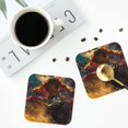 thumbnail image 5 of Pofeuu Colorful Bull Western Man Print Leather Coasters Set of 6, Round Cups Mugs Mat Pad for Home Kitchen Heat Resistant Drink Coasters,Square, 5 of 7