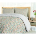 thumbnail image 5 of Ambesonne Pastel Duvet Cover Sets, Retro Soft Meadow Poppies, 2-Queen, Mint Green Coral Rose, 5 of 7