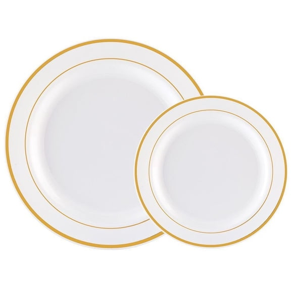 Wedding Party Dinner Disposable Plastic Dinnerware Plates 7'' and 10.5''
