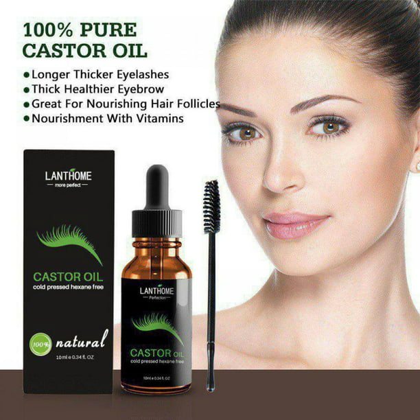 Organic Castor Boost Hair Growth for Hair & 100% Pure Cold Pressed. Growth  & Brow Applicator Kit 