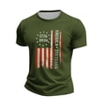 thumbnail image 4 of 250 Men Shirt 1776-2026 Usa Flag Print Short Sleeve Crew Neck Shirts Moisture Wicking Relaxed Fit Breathable Casual T Shirts, Army Green, #01 Army Green, 4 of 5