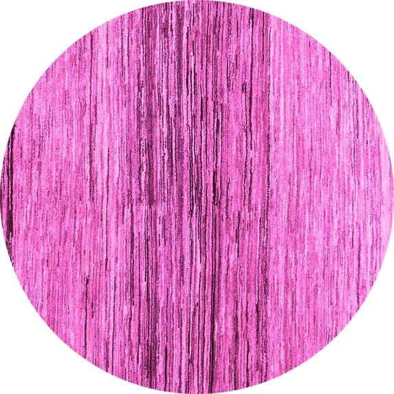 Ahgly Company Indoor Round Abstract Pink Contemporary Area Rugs, 7' Round