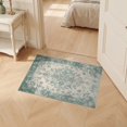 thumbnail image 2 of ODIKA 2'x3' Ultra-Soft Accent Mat, Grey Distressed Vintage Scroll Botanical Motifs Woodland Beige None Washable, Bare feet friendly, Easy Care Indoor rug for Bedside, Footrest, 2 of 7