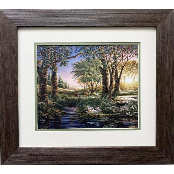 Terry Redlin "Morning on Greens" CUSTOM FRAMED Rural America Art Print Generic