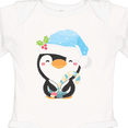 thumbnail image 4 of Inktastic Cute Christmas Penguin in Blue Hat Boys or Girls Long Sleeve Baby Bodysuit, 4 of 5
