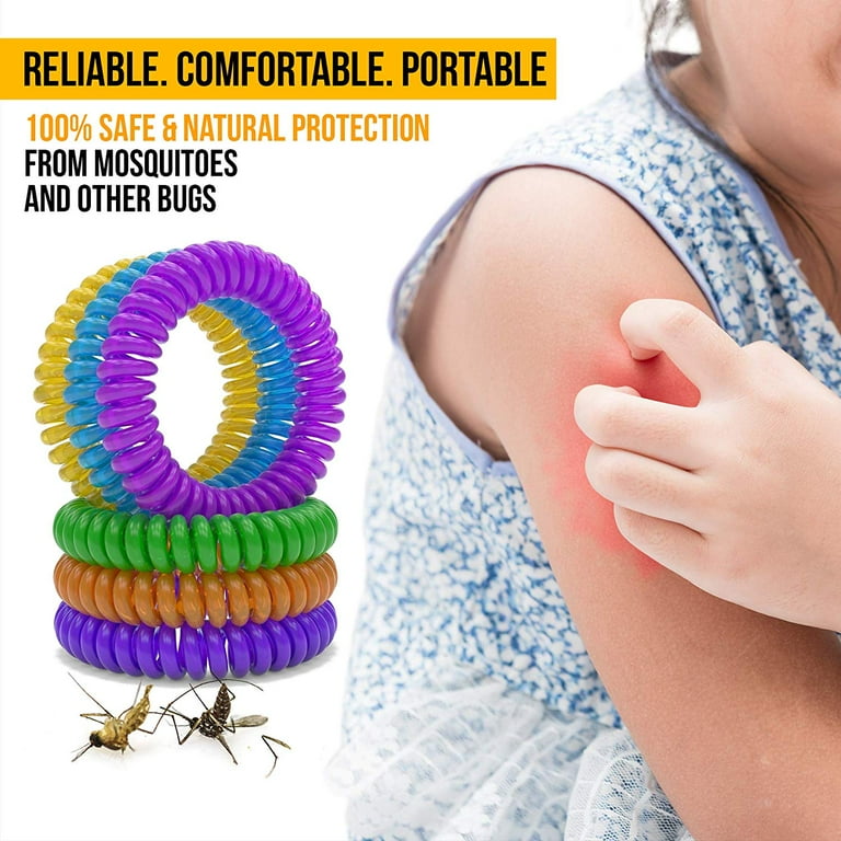 12 Pack Natural Anti Mosquito Insect Bug Repellent Bracelet Band Wristbands Waterproof for Kids Adults Pets Travel Size Mosquito Repellent
