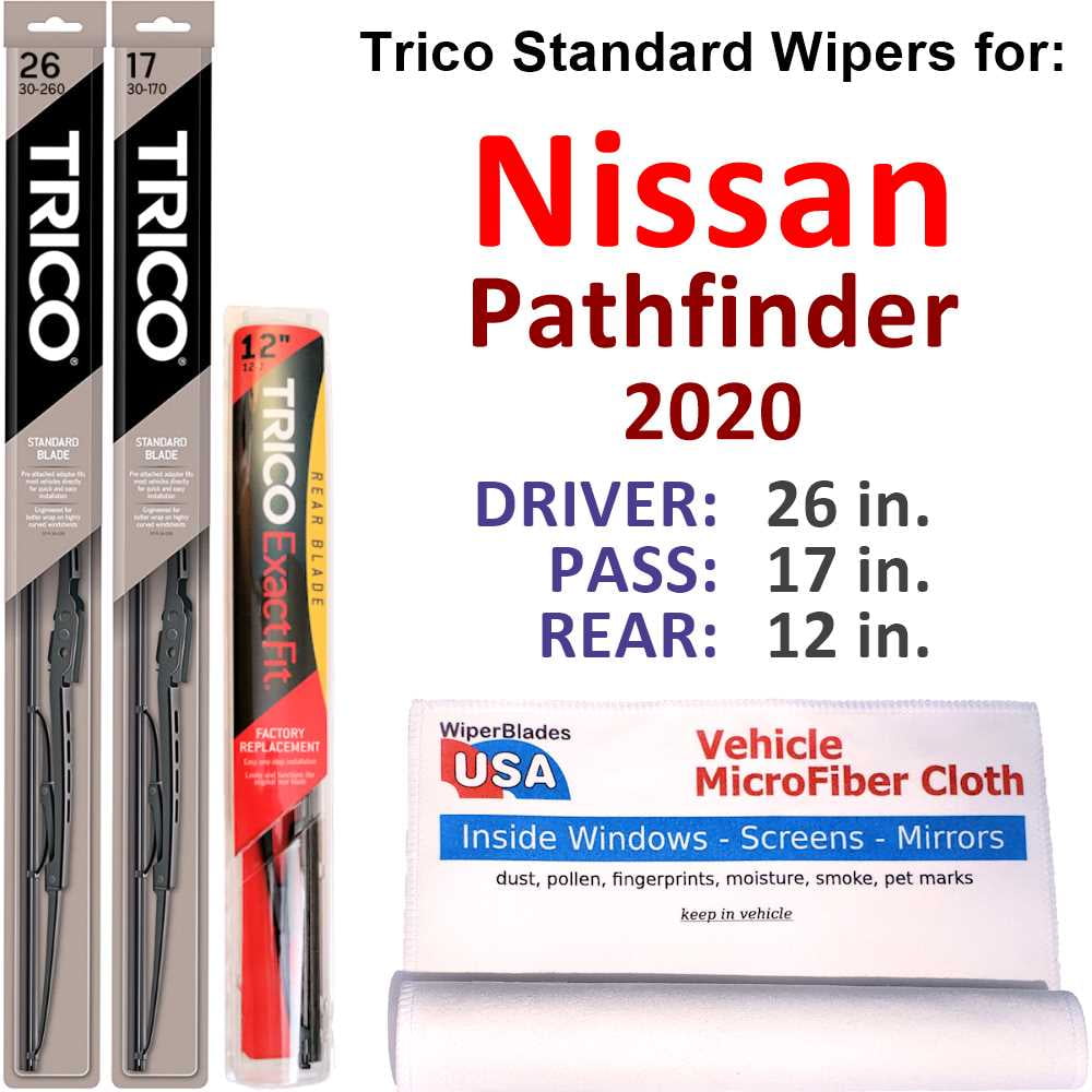 2020 Nissan Pathfinder Wiper Blades (Set of 3) w/Rear Wiper