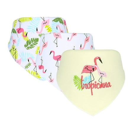 

IMSHIE 3Pcs Baby Bibs - Soft Cotton Bibs Triangle Scarf Snap Button Bib Baby Feeding Drool Saliva Towel Infant Bibs for Baby Girls Boys