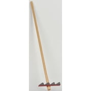 12 in Steel Fire Rake, 4 Tines, 60 in L Wood Handle LW12-60