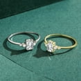 thumbnail image 2 of Womens 925 Silver Zircon Inlay Ring Elegant Classic Cut Design 1 Carat Engagement Promise Ring For Her Sparkle, 2 of 4