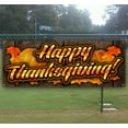 thumbnail image 1 of Happy Thanksgiving Wood 13 oz Vinyl Banner With Metal Grommets, 1 of 4