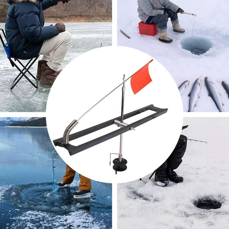 Ice Fishing Tip Ups Rail Style with Orange Foldable Durable 