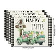 4PCS Easter Western Placemat Cheerful Bunny Egg Table Decoration Non