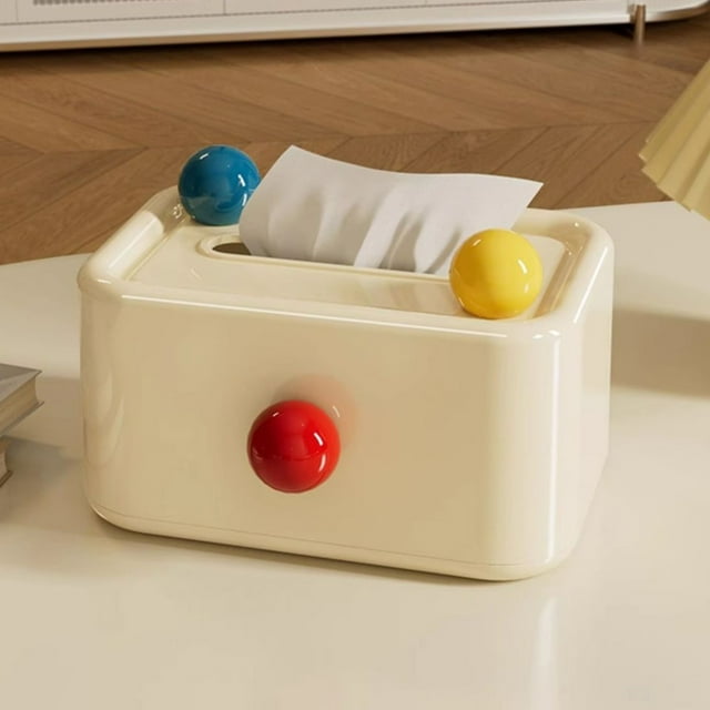 Fiudx Caja de Pañuelos Dopamine, Encantador Diseño de Tostadora Cremosa, Construcción de Plástico Resistente, Fácil Acceso a Los Pañuelos, Decoración para El Hogar y La Oficina, Opción de Regalo Únic