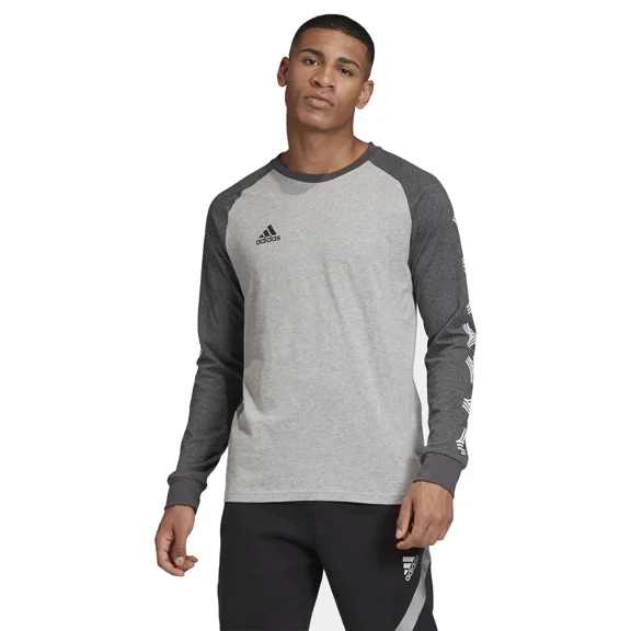 adidas Men's Badge of Sport Tee (Medium, Medium Grey Heather/Dark Grey Heather)