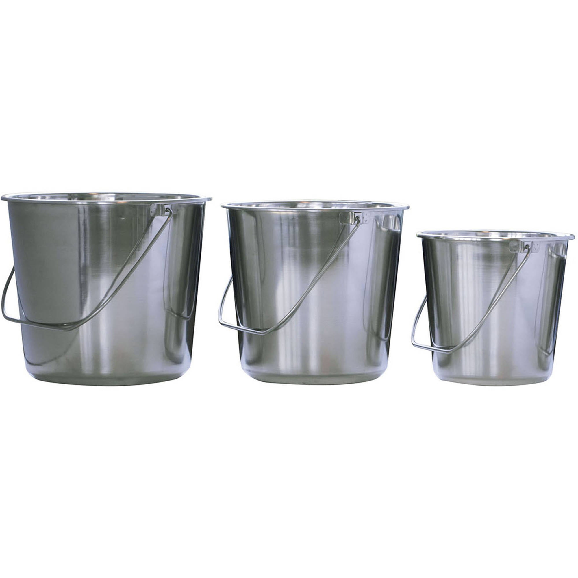 AmeriHome Assorted Stainless Steel Bucket 3Piece Set