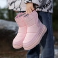 thumbnail image 3 of Boys Kids Platform Non Slip Snow Boots Winter Warm Fleece Lined Waterproof Thick Sole Mid Calf Booties, 3 of 9