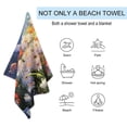 thumbnail image 2 of Watercolor Wildflowers Beach Towel, Microfiber Beach TowelsAbsorbent, Compact, Beach Blanket, Lightweight Towel for The Swimming, 2 of 7
