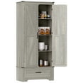thumbnail image 1 of HOMCOM Armoire de Garde-Manger Style Ferme, Armoire de Cuisine, Gris Pâle Vieilli, 1 of 10