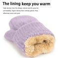 thumbnail image 6 of Women's Winter Gloves Warm Lining Knit Mittens (Purple One Size), 6 of 7