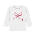 thumbnail image 4 of Miluxas Girls Tops 3/4 Sleeve Spring Tshirt Cute Crewneck Going Out Clothes Bow Print Shirts White 13 Years, 4 of 5