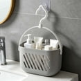 thumbnail image 4 of 1Pc Plastic Shower Caddy Basket,Hanging Shower Basket,Wall Hanging Storage Basket,Kitchen Organizer with Hooks,Hanging Bathroom Dorm Organizer,Portable Storage Caddy Tote for Garden Tools,Grey, 4 of 4