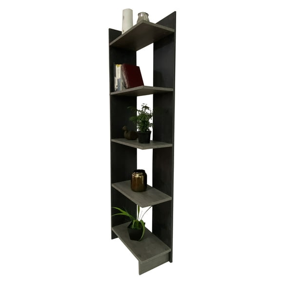 Librero Esquinero Minimalista, Moderno, Práctico Y Elegante DECOMOBIL LIBRERO ESQUINERO DERECHO MILAN