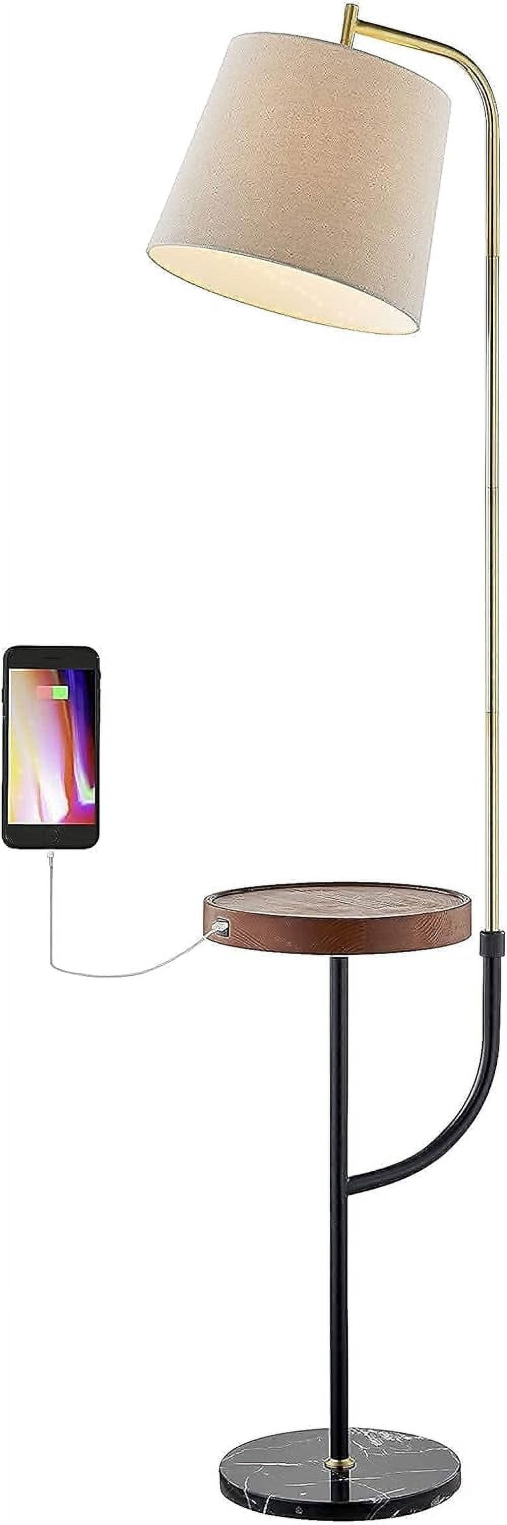 Maxax Modern Floor Lamp with Table and USB Charging Ports, Stylish Reading Lamp for Living Room or Bedroom