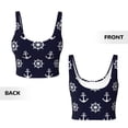 thumbnail image 6 of Sports Bras for Women Workout Tank Tops, white Anchor steering wheel navyblue Running Vest with Removable Cups, 6 of 7