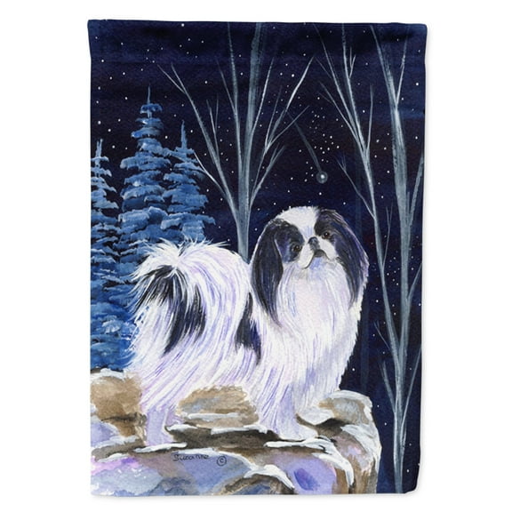 Carolines Treasures SS8374-FLAG-PARENT Starry Night Japanese Chin Flag  multicolor