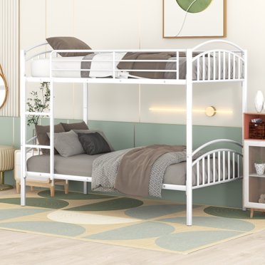 Free Shipping! Euroco Wood Twin over Full Size Bunk Bed, 2-in-1 Bed for ...