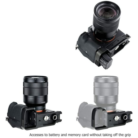 JJC GP-X1EM Grip Extension Comfortable Metal Hand Grip for Sony A7III A7II A7RIV A7RIII A7RII A7SII A9II A9, Arca Swiss