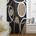 thumbnail image 6 of Black Brown Sheer Curtains 96 Inches Long, White Circle Modern Minimalist Geometric Light Filering Curtains, Privacy Drapes Simi Floor to Veiling Curtain for Living Room Bedroom Window Treatment, 6 of 9