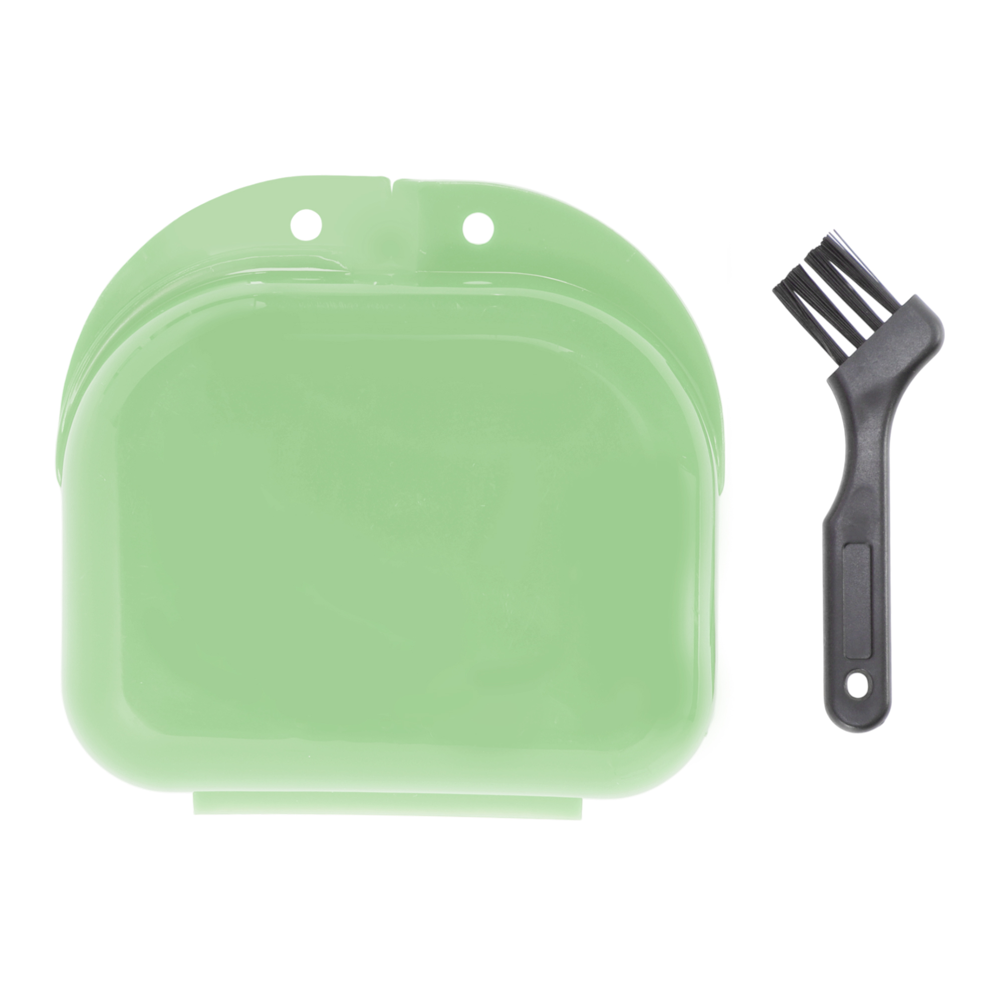Unique Bargains Mini Braces Box with Brush 1 Set Light Green