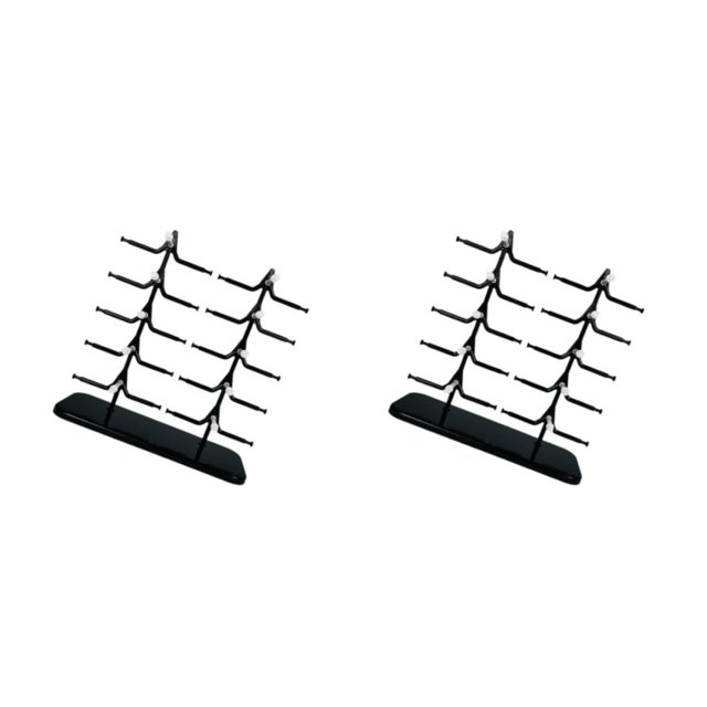 Bewildely 10 Pairs Display Rack Eyeglass Glasses Stand Holder Blanco negro 2Conjunto