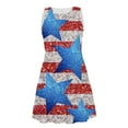 thumbnail image 3 of USSUMA Sleeveless Sundresses for Women 4th of July American Flag Midi Beach Party Dresses Knee Length Flowy A line Swing Sun Dresses Women's Summer Casual Round Neck Dress Wedding Guest, 3 of 4